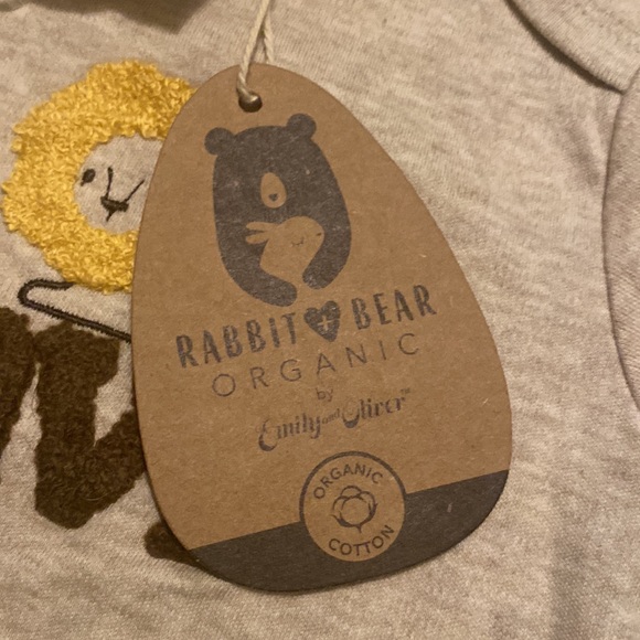 NWT size 6-9 Months rabbit ♥️bear onesie lion “BE BRAVE” - Picture 5 of 7